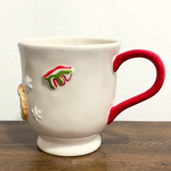 NWT: Anthropologie - Holifaye, Red Handle, Hand-Painted, Stoneware Coffee Mug - Picture 5 of 7